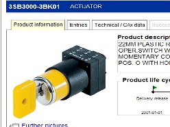 西門子(SIEMENS)　按鈕　3SB3000-3BK01